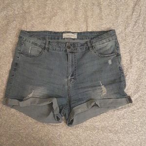 Blue denim shorts